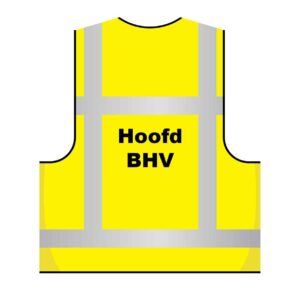 Veiligheidshesje "Hoofd BHV", RWS (4 reflecterende strepen)