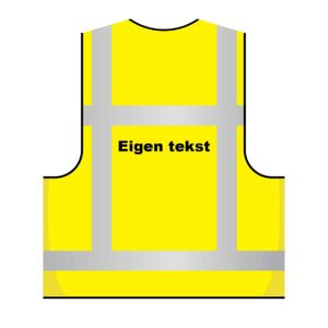 Veiligheidshesje met eigen logo of tekst, RWS (4 reflecterende strepen)