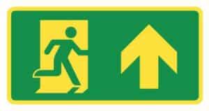 Uitgang omhoog / rechtdoor - Bord PVC