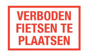 Verboden fietsen te plaatsen