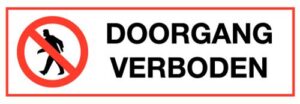 Doorgang verboden