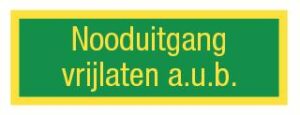 Nooduitgang vrijlaten a.u.b