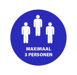 Sticker 'Maximaal 3 personen'